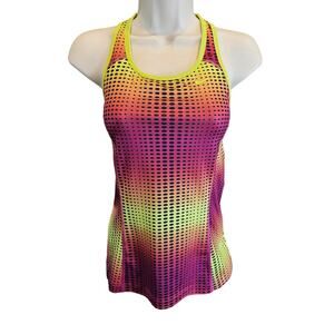 Nike dri fit racer back ombre bright tank top size small S built in bra running